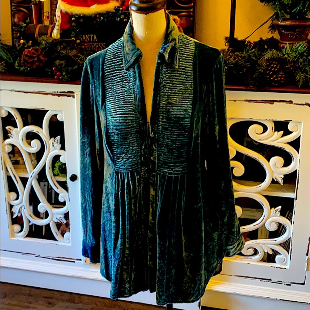 Tasha Polizzi Green Velvet Shirt
